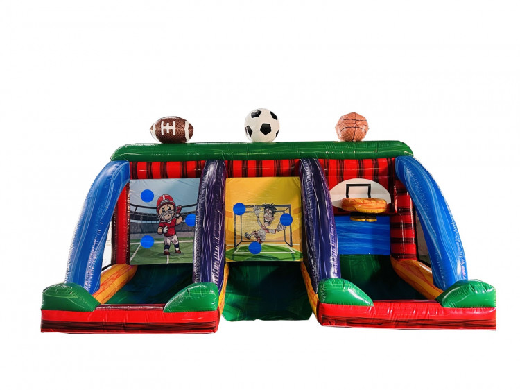 Inflatable basketball, soccer ball and basketball game rentals by bounce house company